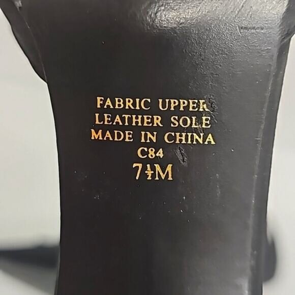 Ann Marino Crystal Trim Pointed Toe Black High Heel Adjustable Ankle Strap 7.5M - Picture 13 of 13